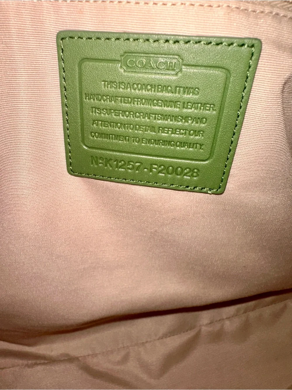 Coach Peyton Embossed Patent Leather Tote Bag F20028 Apple Green